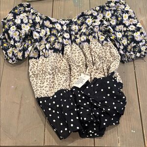 ASOS Curve Tiered Midi Dress in Black, White, Yellow Floral & Cream Leopard